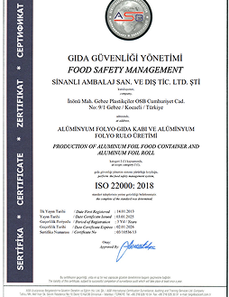 ISO 22000 Sertifikası